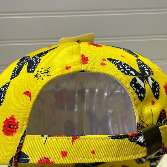 Butterfly & Ladybug Yellow Cap with Multicolored Butterflies Baseball Cap - Picture 6 of 12